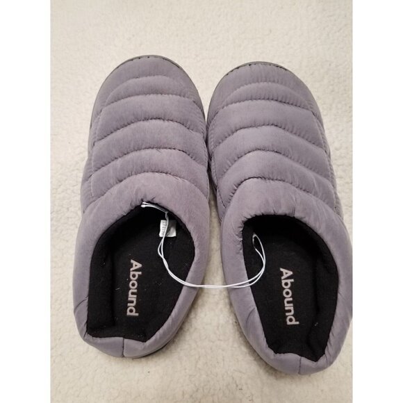 ABOUND Union Puffer Quilted Scuff Slippers, Gray Tonal Pattern Nylon Size M 9/10 - Picture 2 of 5